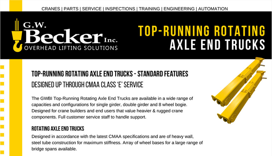 Top-Running Rotating Axle End Truck